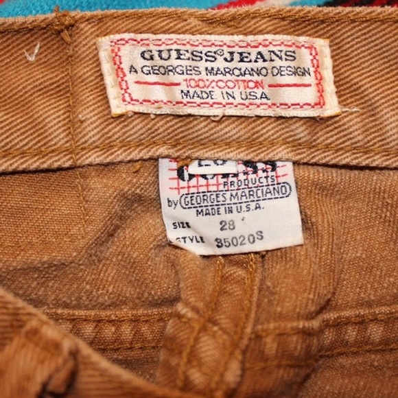 vintage tan 25” high-waisted guess mom jeans - Picture 2 of 4